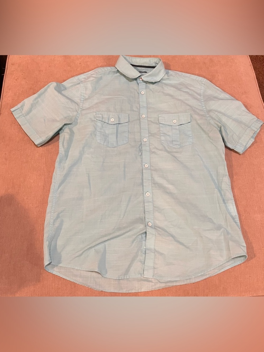 Alfani Light Blue Casual Button-Down Shirt with Dual Chest Pockets